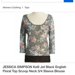 NWT Jessica Simpson 3/4 length sleeves floral top